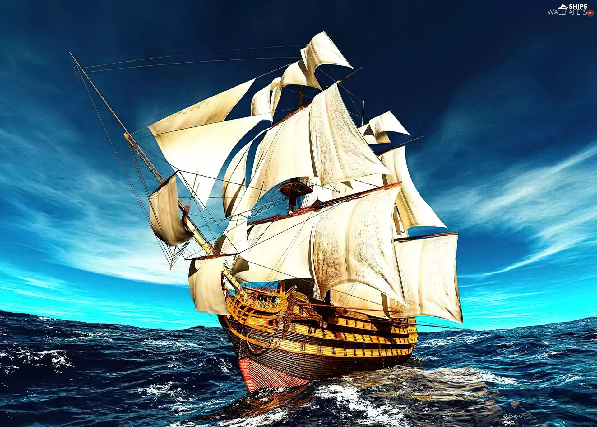 sea, sailing vessel, HMS Victory