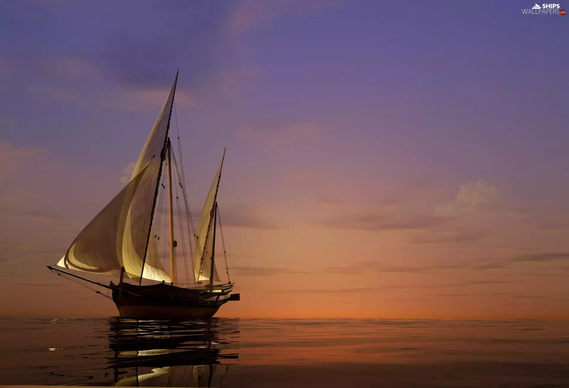 sea, sails, sailing vessel, spread