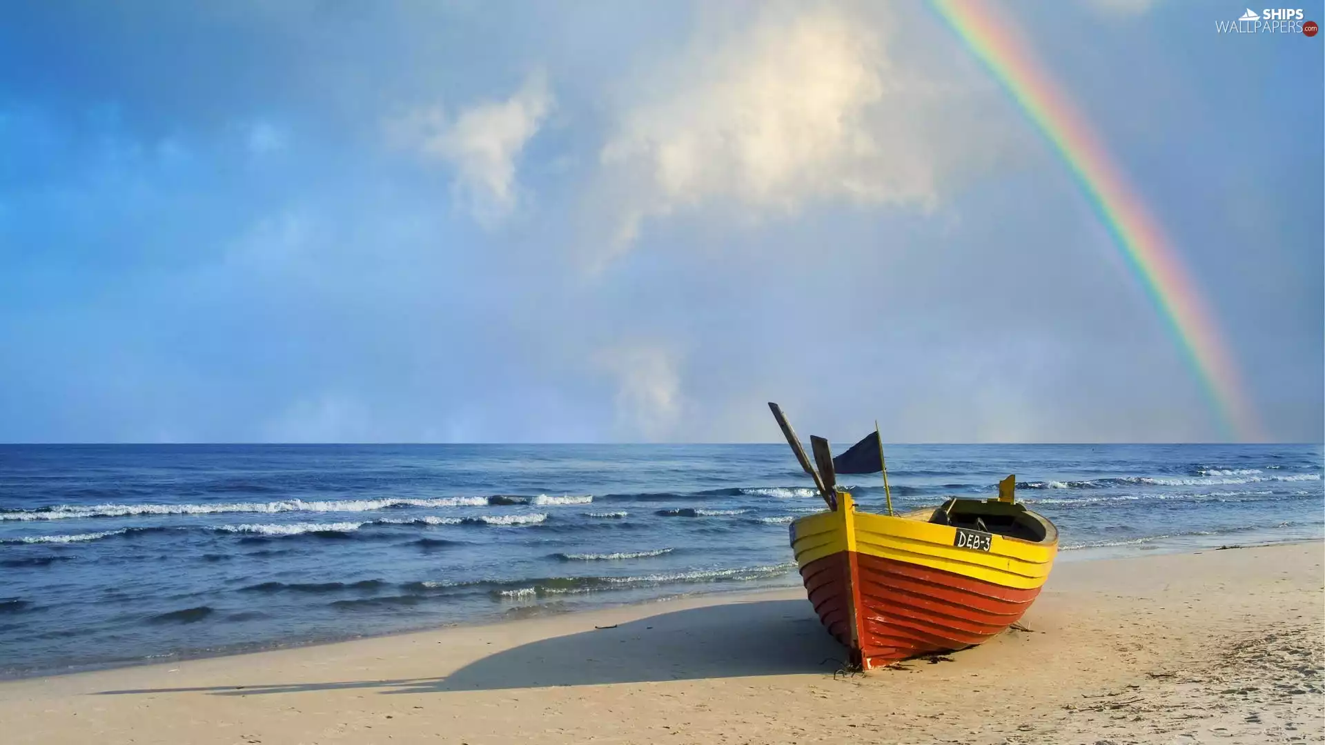 Great Rainbows, Boat, sea