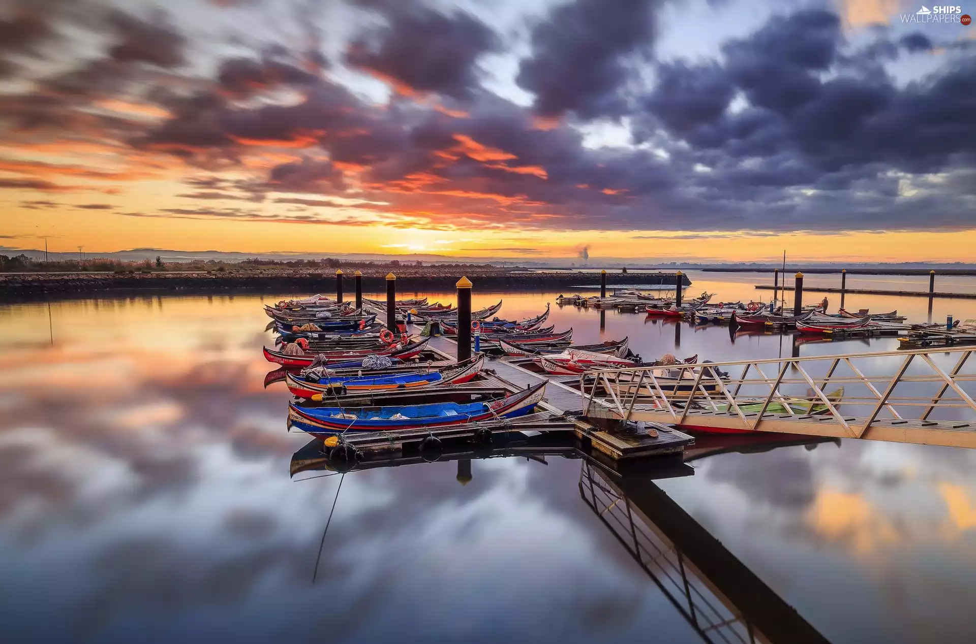 Kayaks, Averio City, Portugal, Vouga River, sea, Harbour, Sunrise, Laguna Aveiro