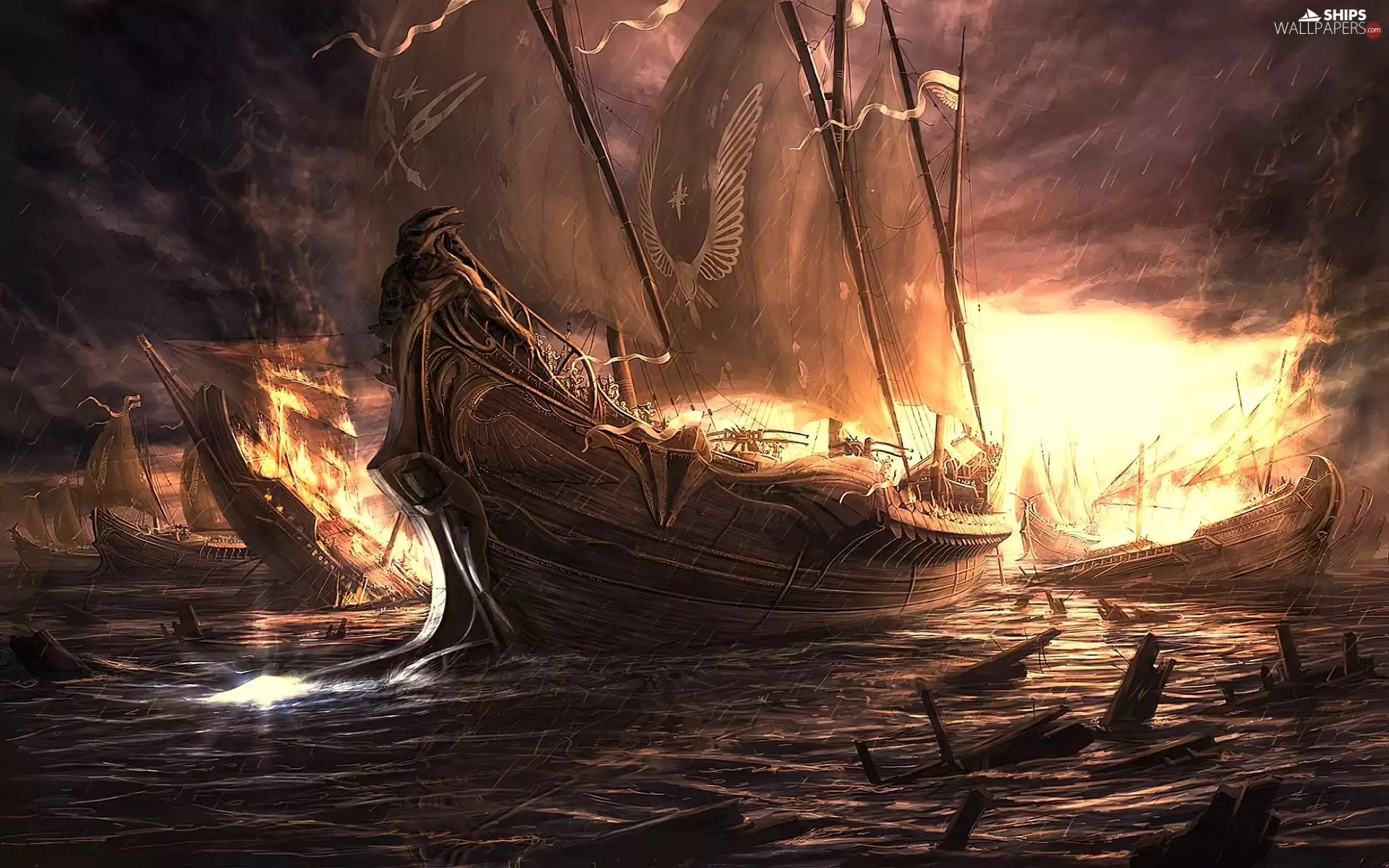 sun, sea, Launches, west, sailboats