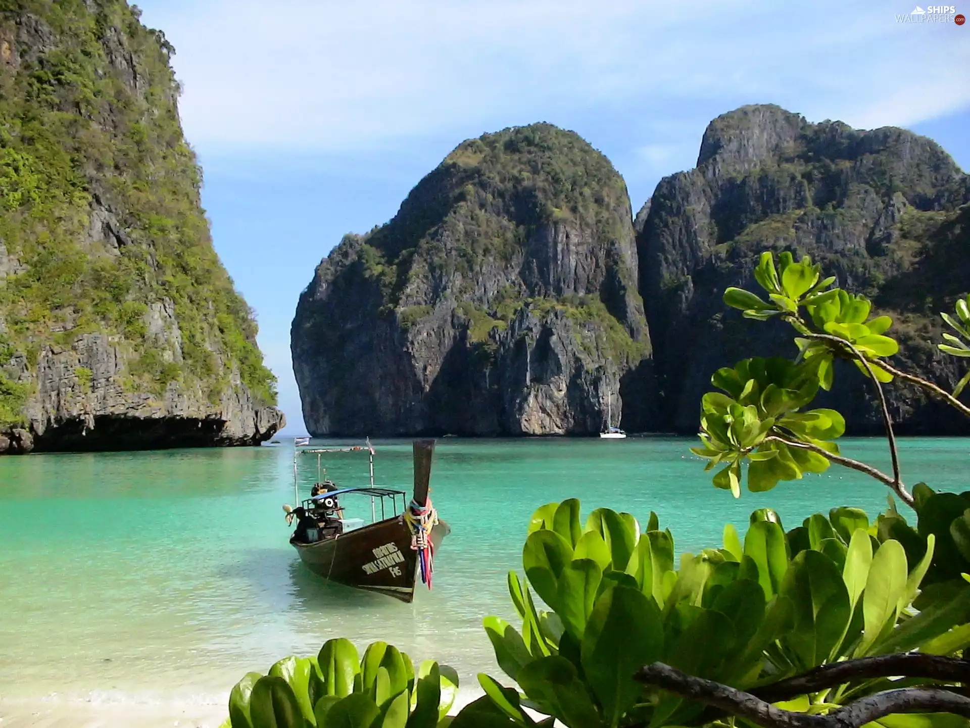 rocks, Boat, Thailand, sea