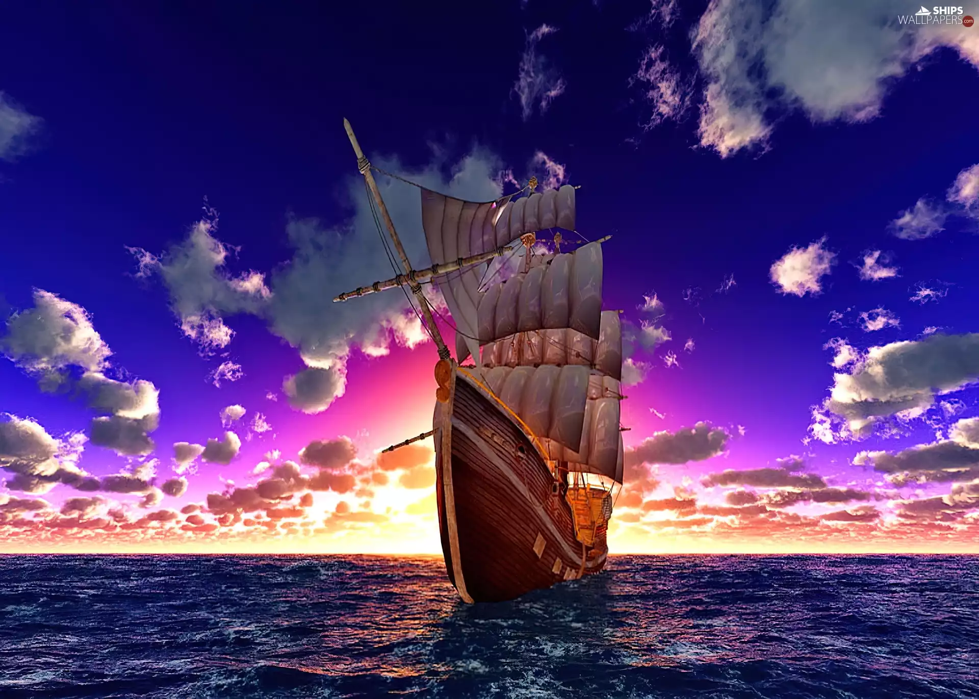 Sky, sailing vessel, sea