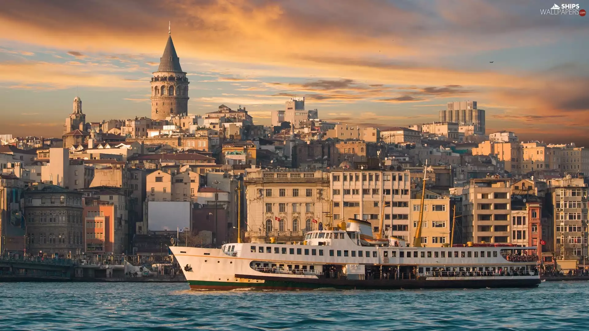 River, Ship, Istanbul, Town, Turkey