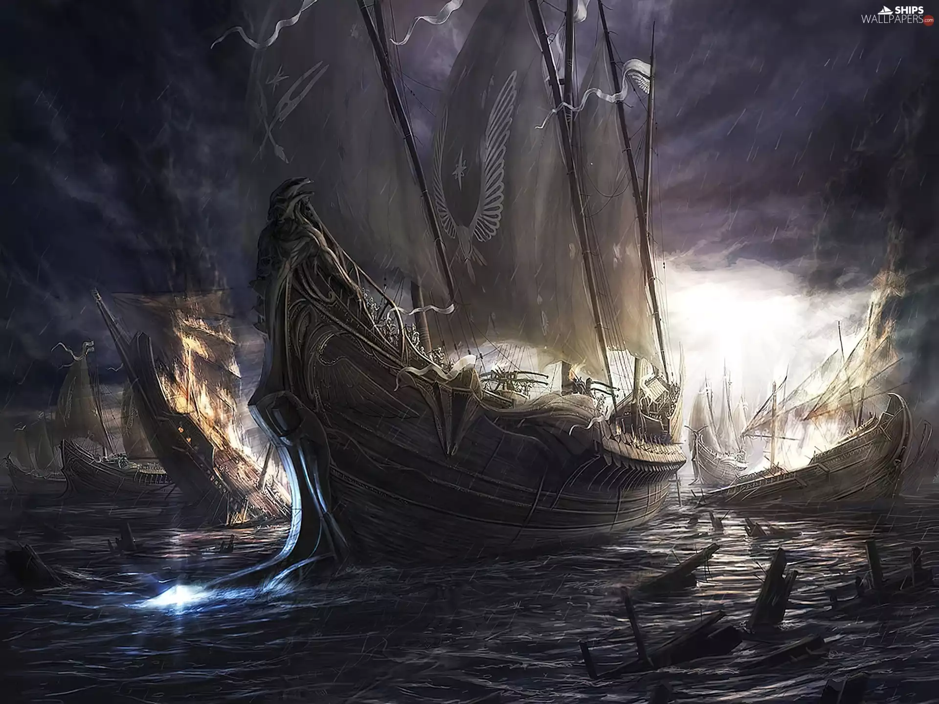 Storm, sailboats, Launches