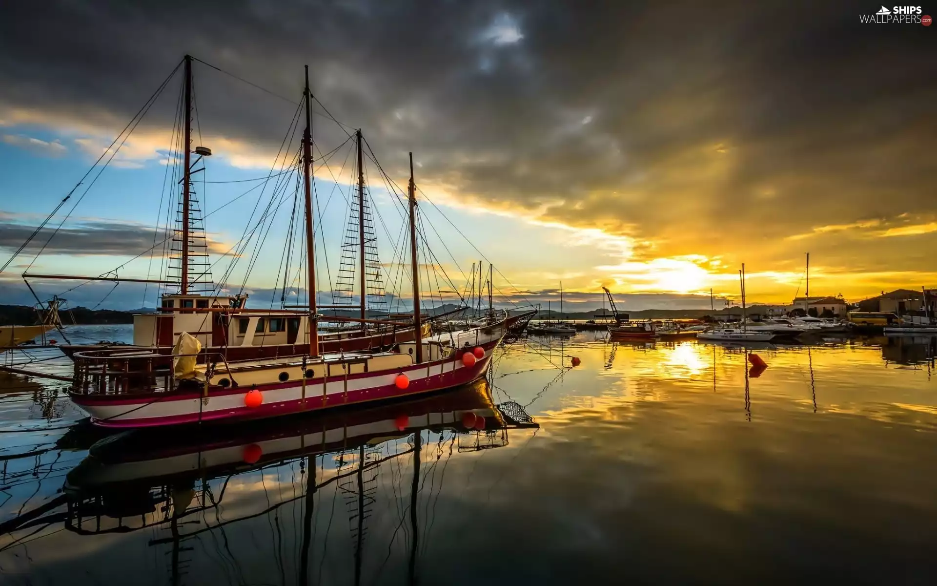 west, sun, business, port, Ship