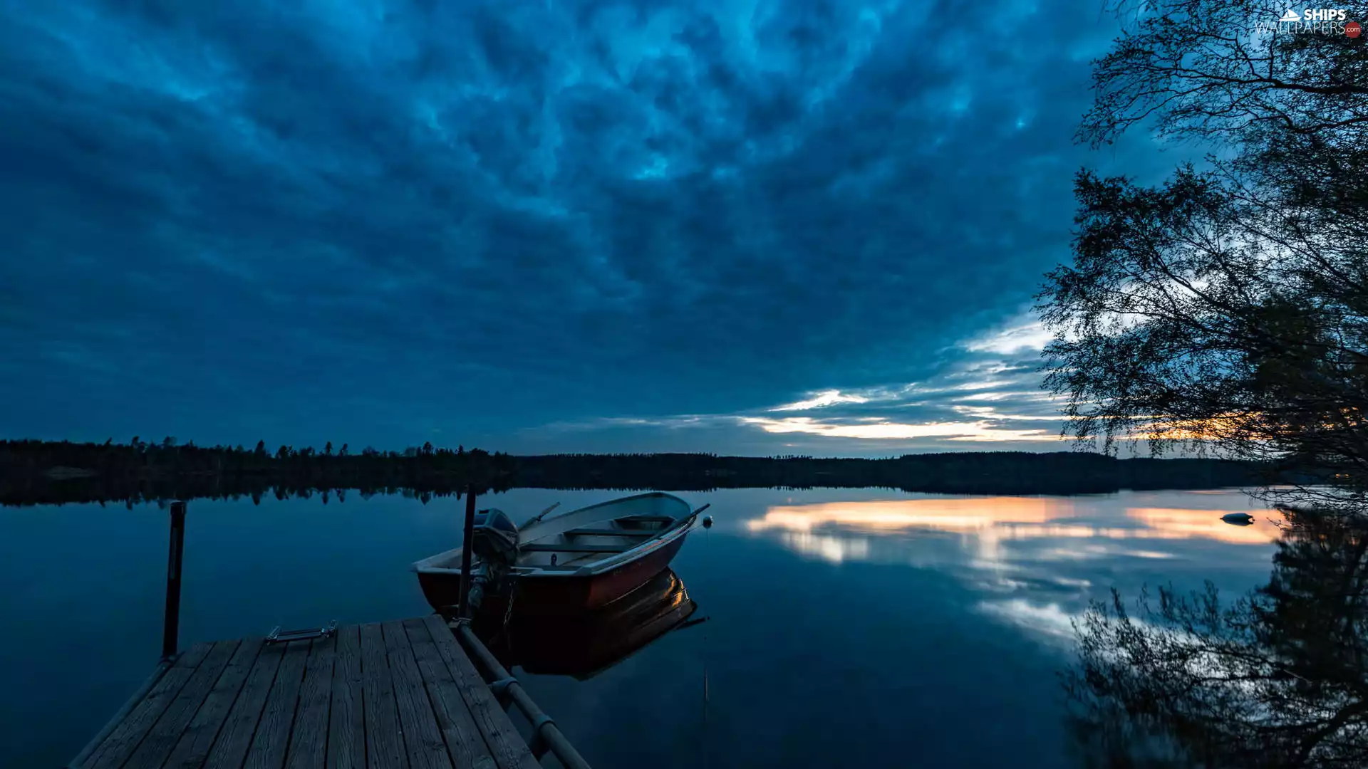 dawn, Sunrise, Platform, Boat, lake
