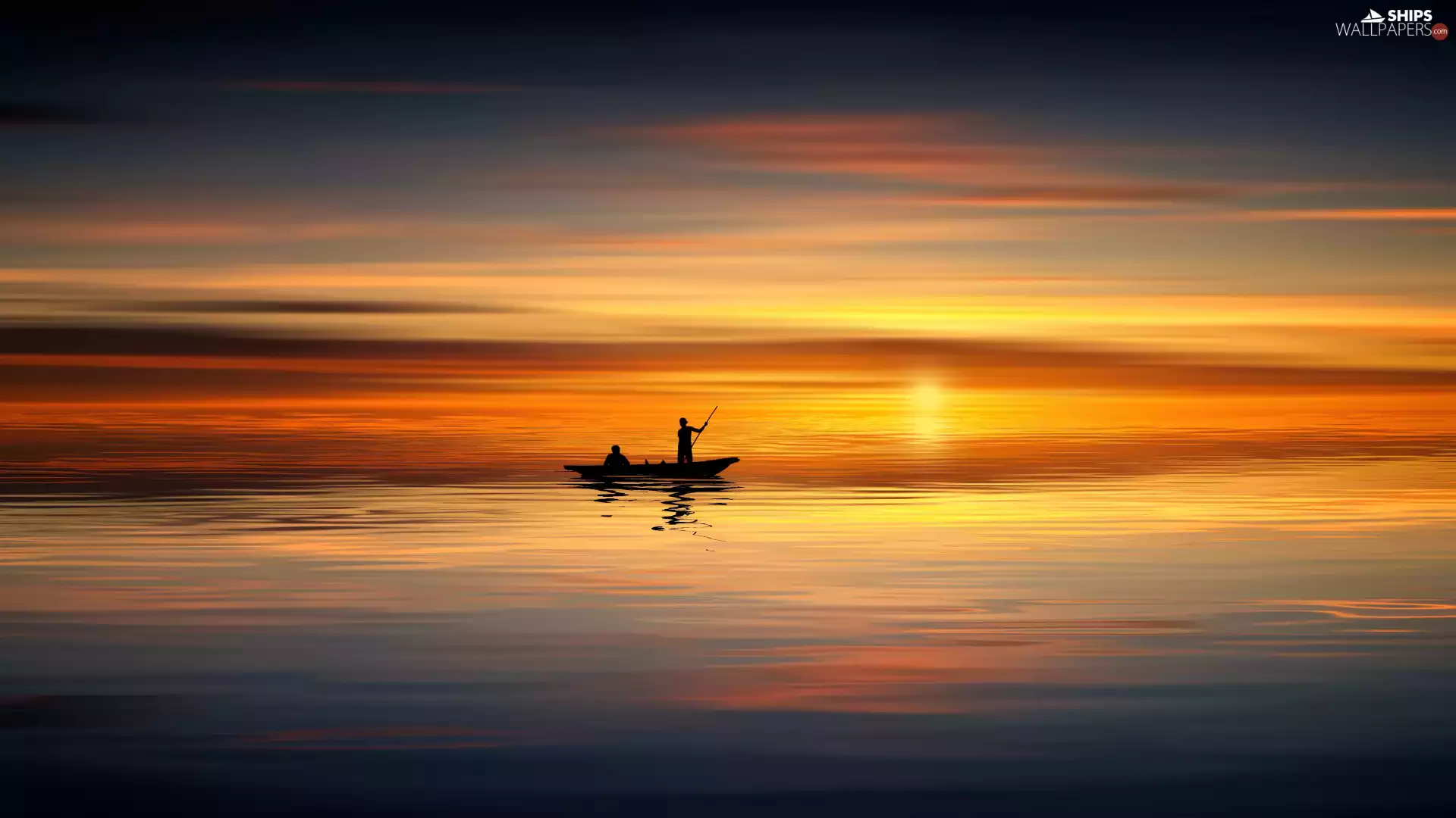 Great Sunsets, Boat, People, sea