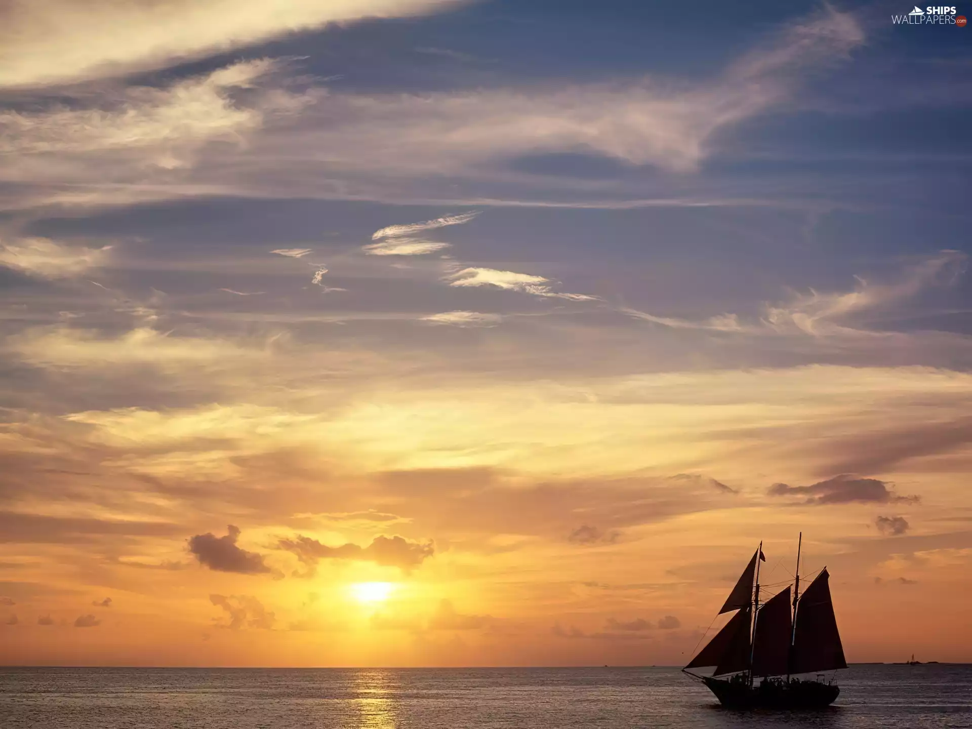 sailing vessel, Great Sunsets