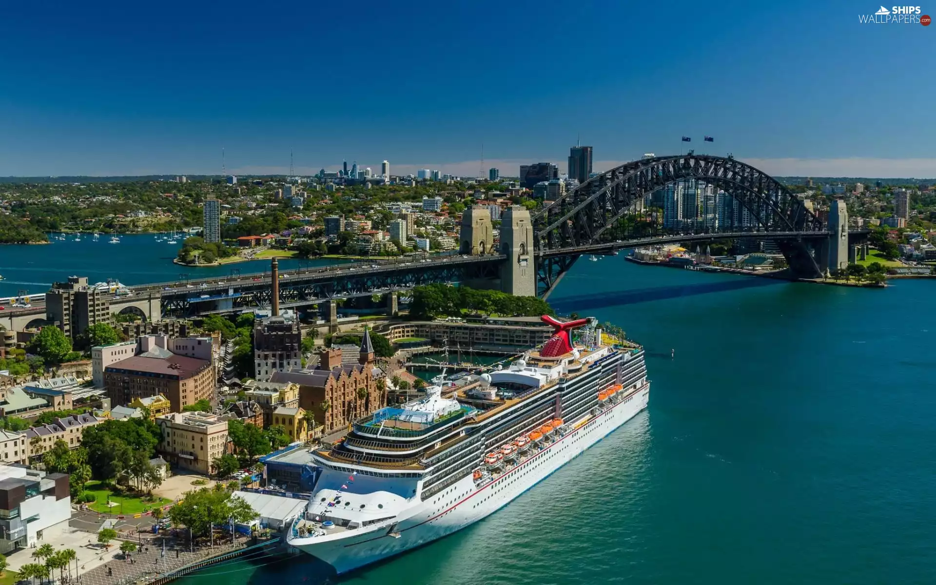 Sydney, Ship, panorama, town, port, bridge