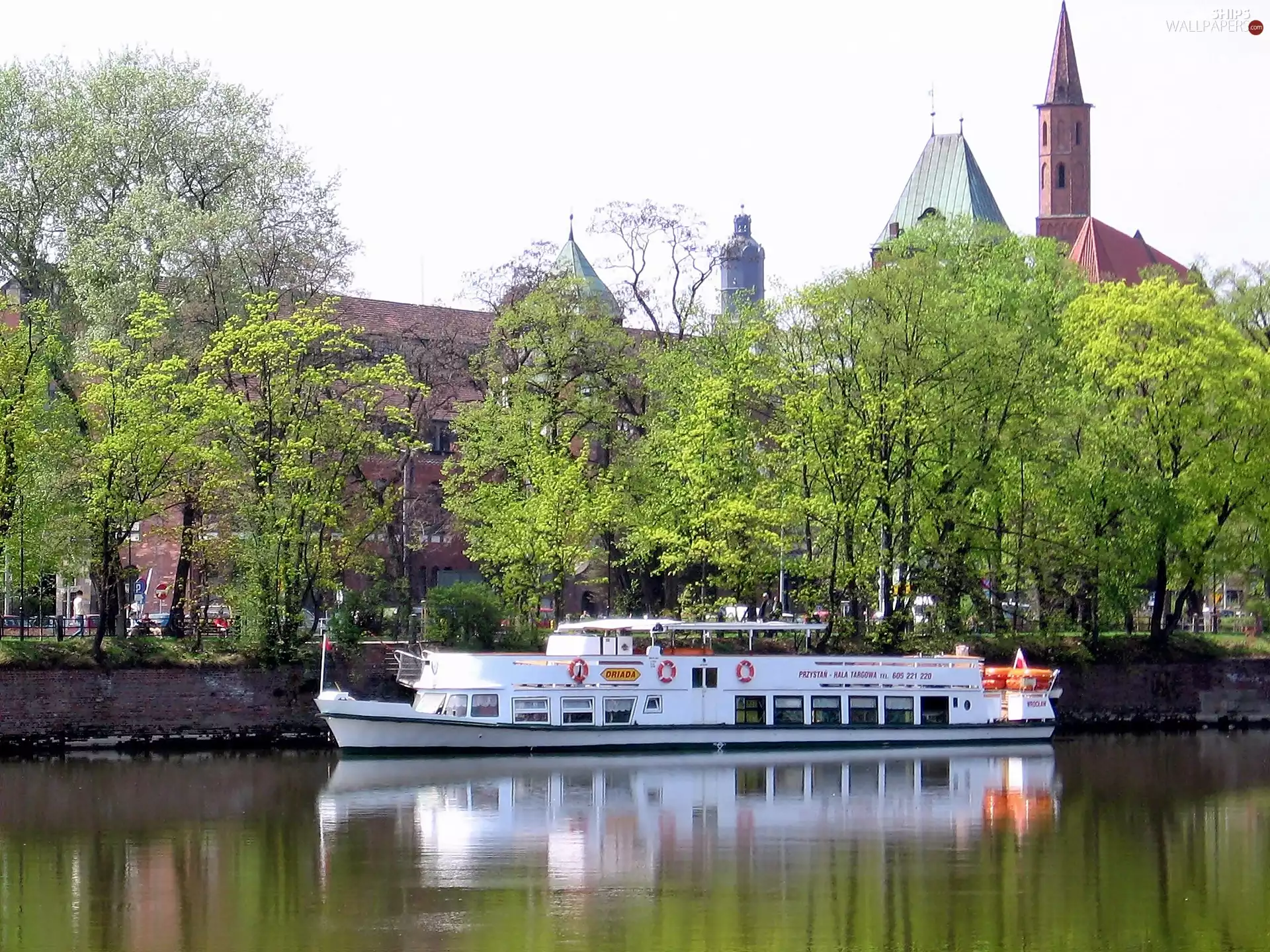 viewes, Ship, hall, trees, Oder, Historical, Market