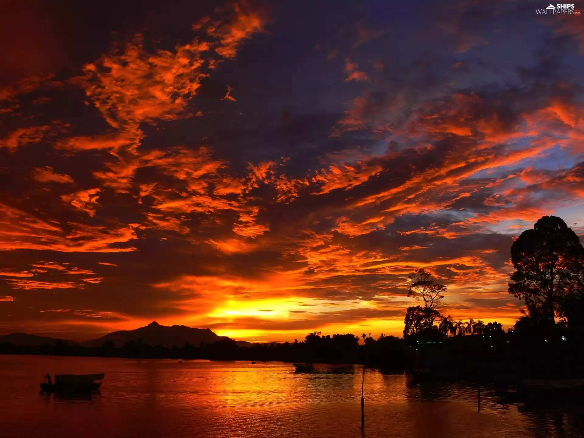 sea, sun, viewes, clouds, west, trees, bath-tub