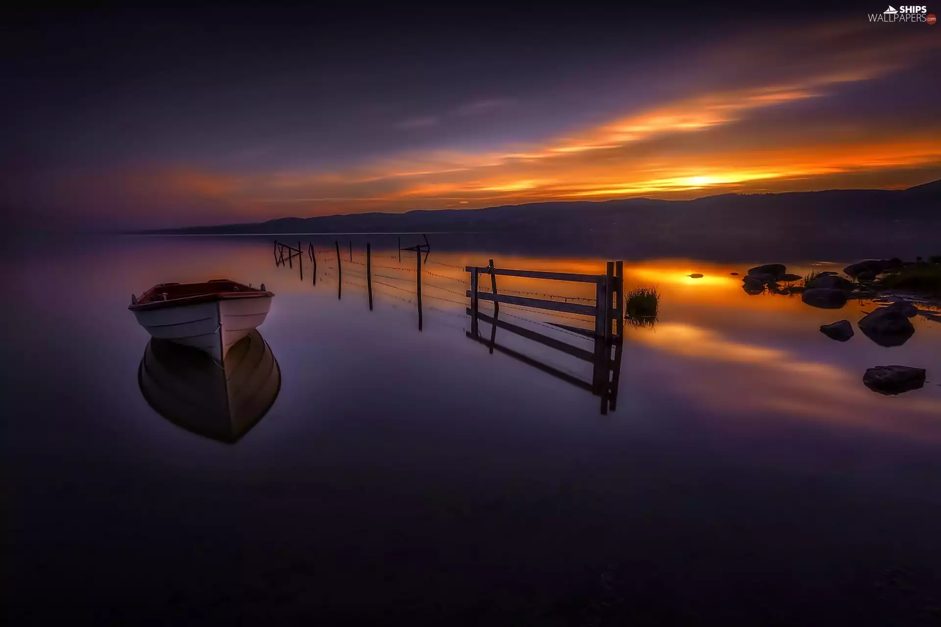 bath-tub, reflection, Norway, Great Sunsets, Lake Tyrifjorden