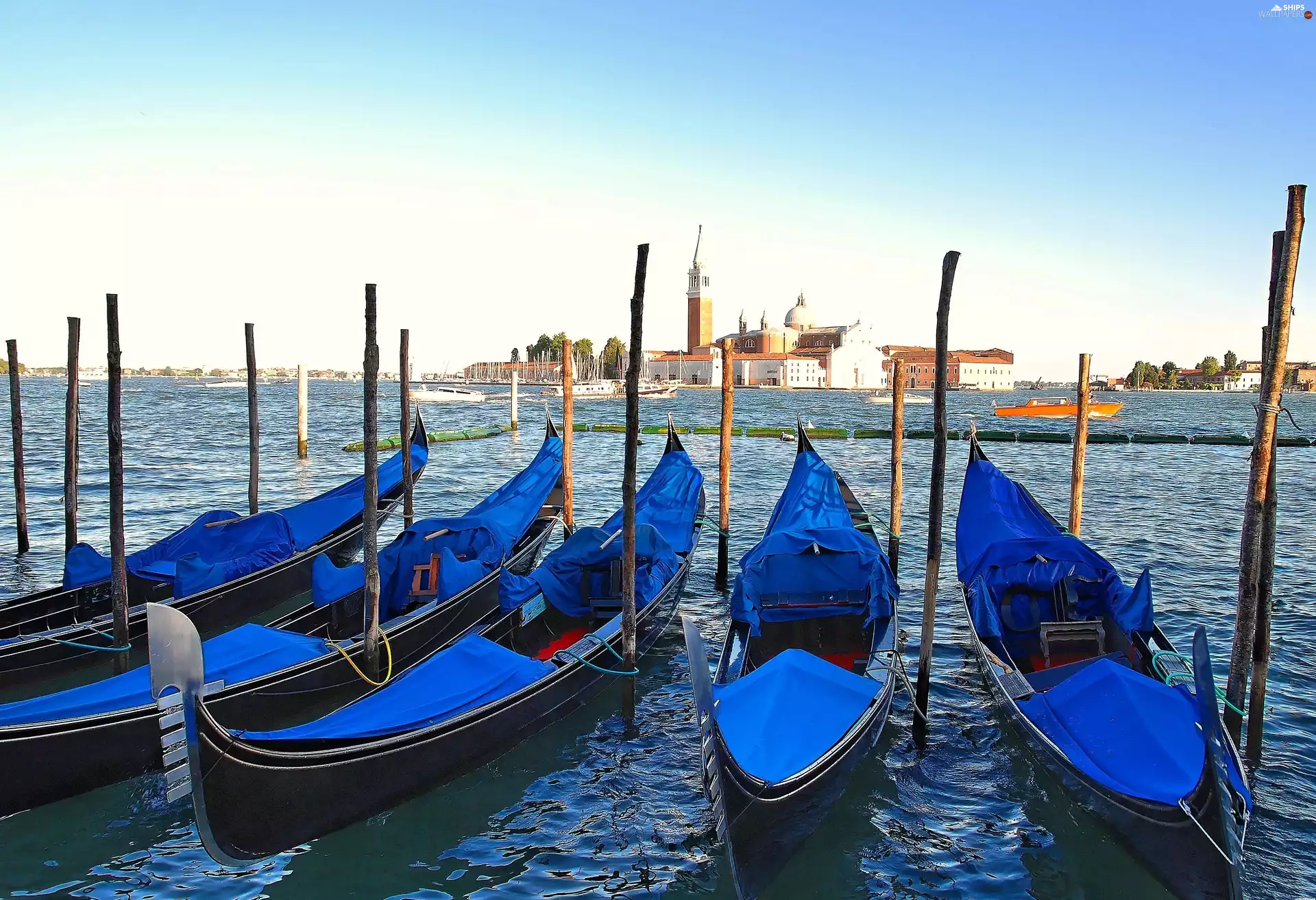 Venice, Blue, Gondolas