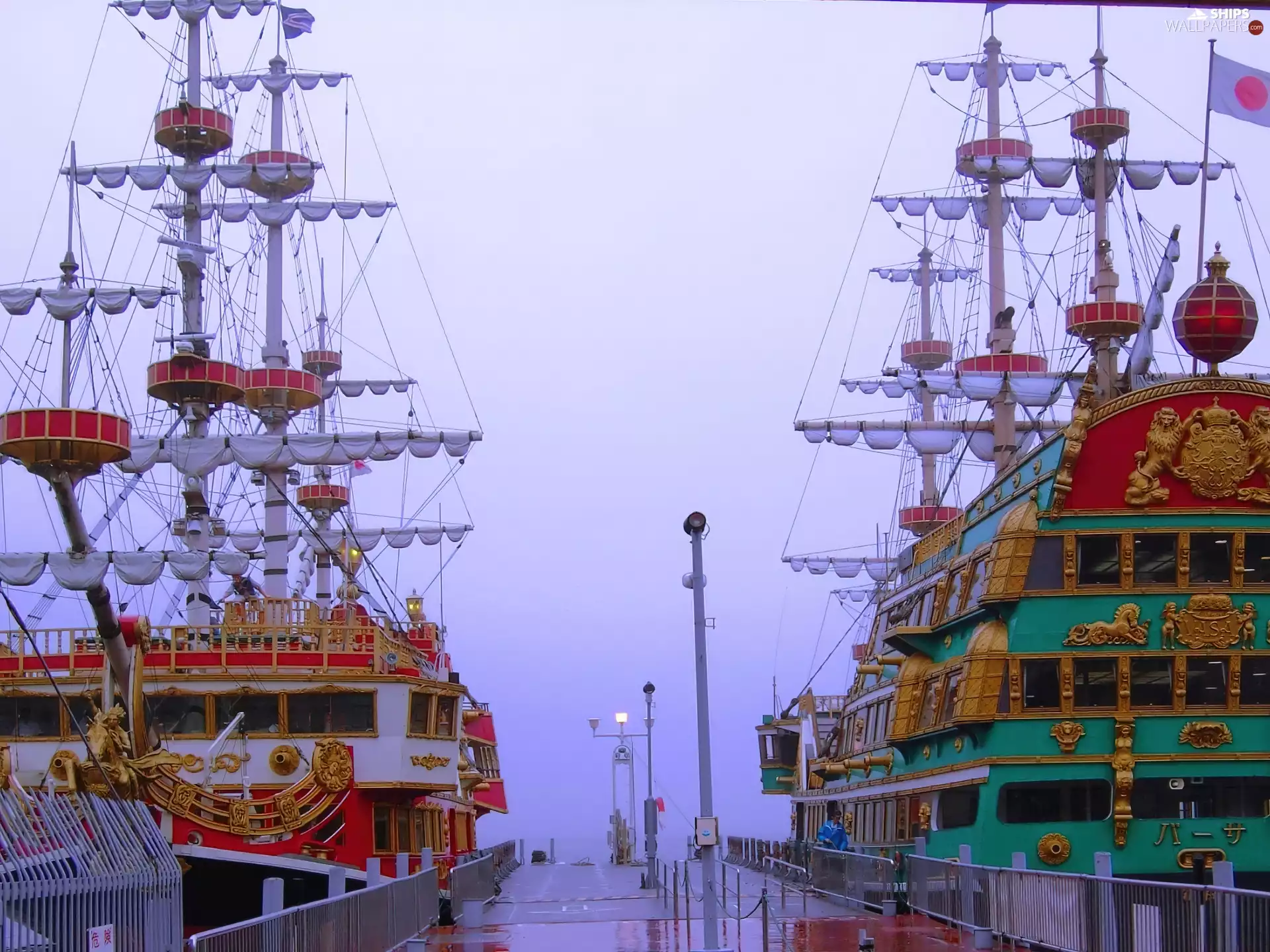 beatyfull, sailboats, wharf, vintage