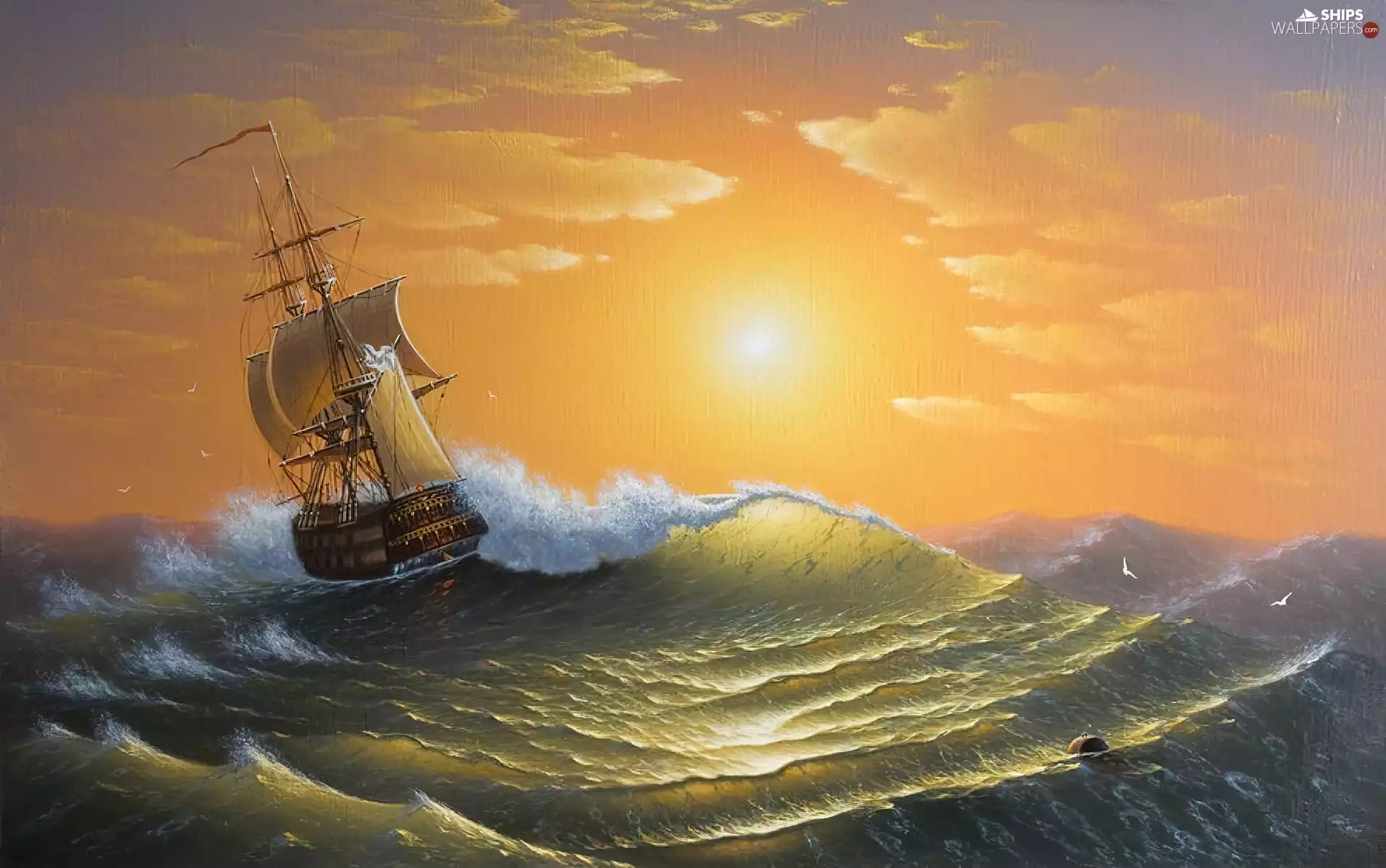 sea, west, sun, sailing vessel