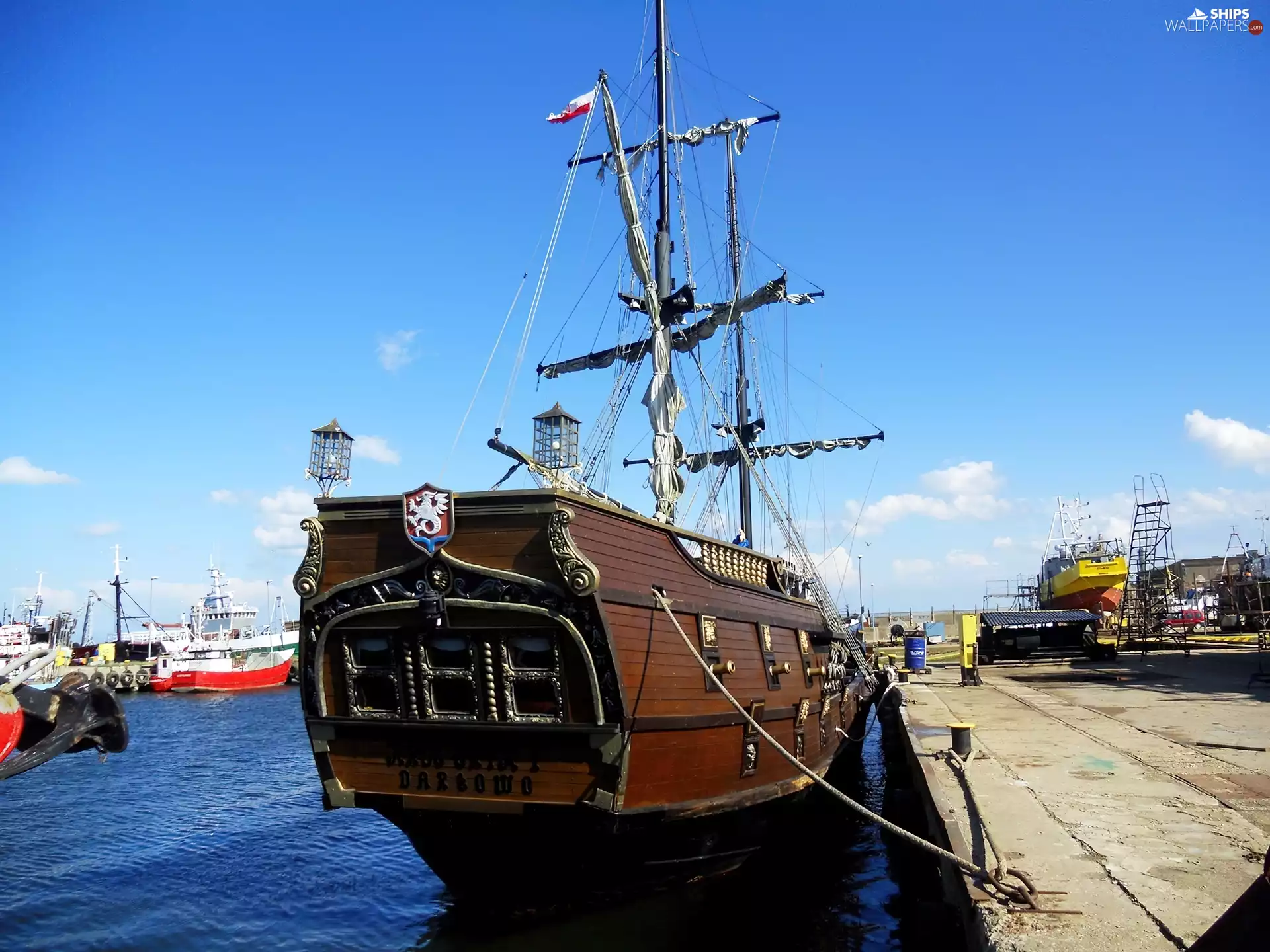 wharf, Ship, galleon