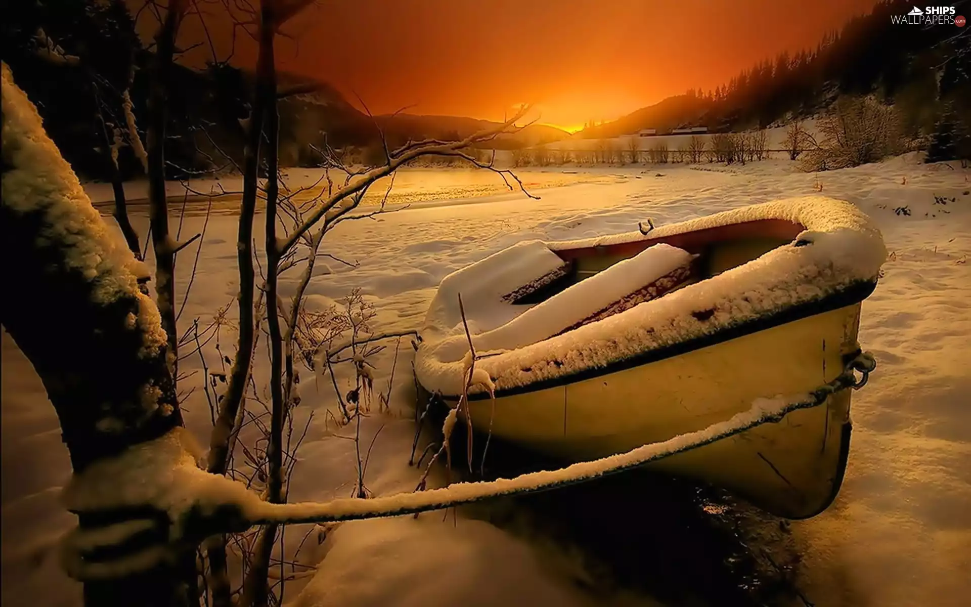 Great Sunsets, Boat, winter