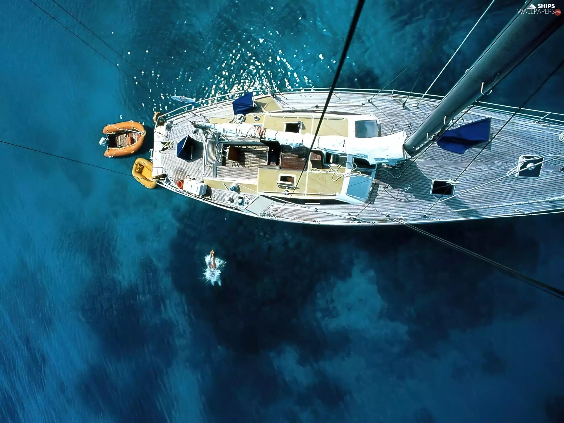 flag-staff, sealing, Yacht