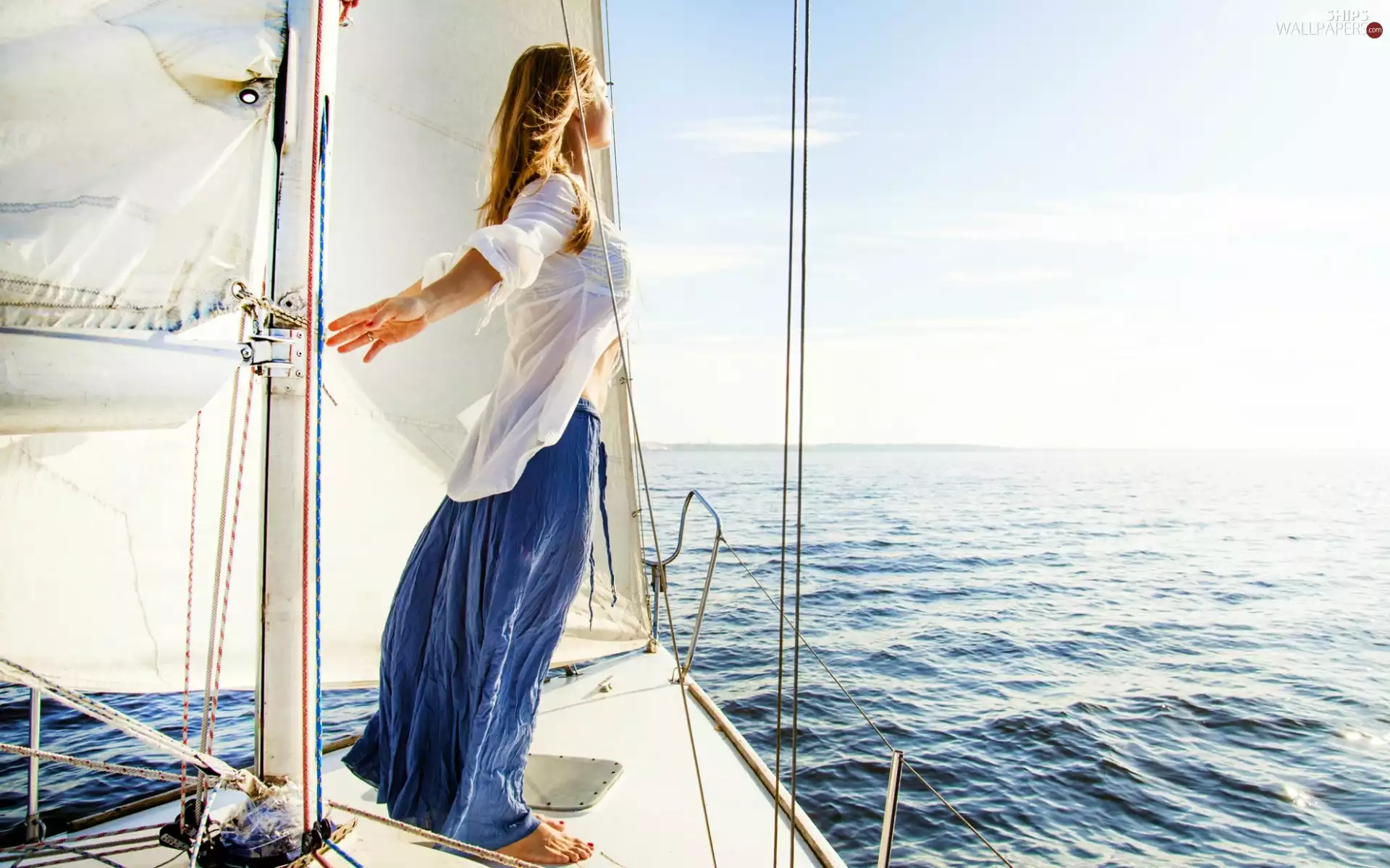 Women, Sailing, sea, Yacht