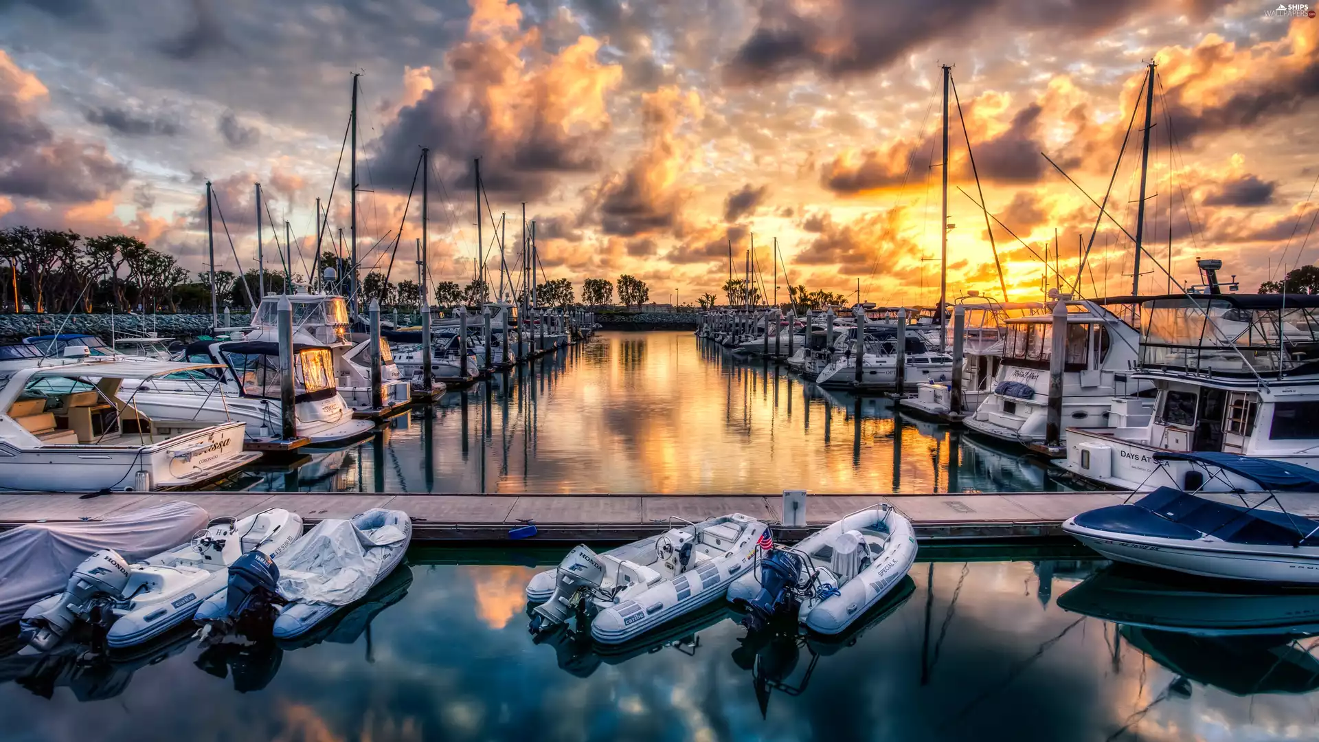 Great Sunsets, port, Yachts