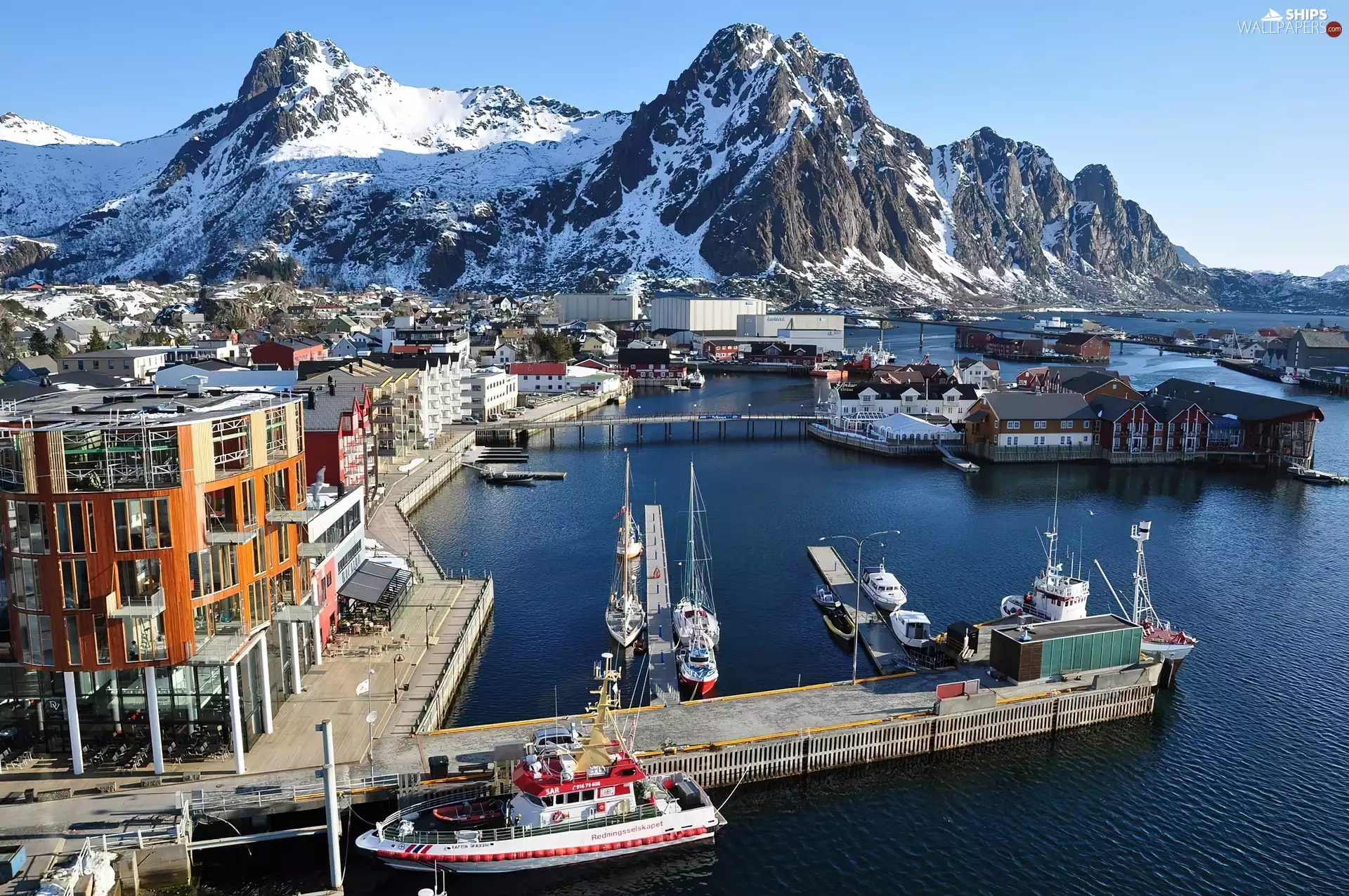 Svolvaer, Lofoten, Boats, Yachts, Harbour, panorama