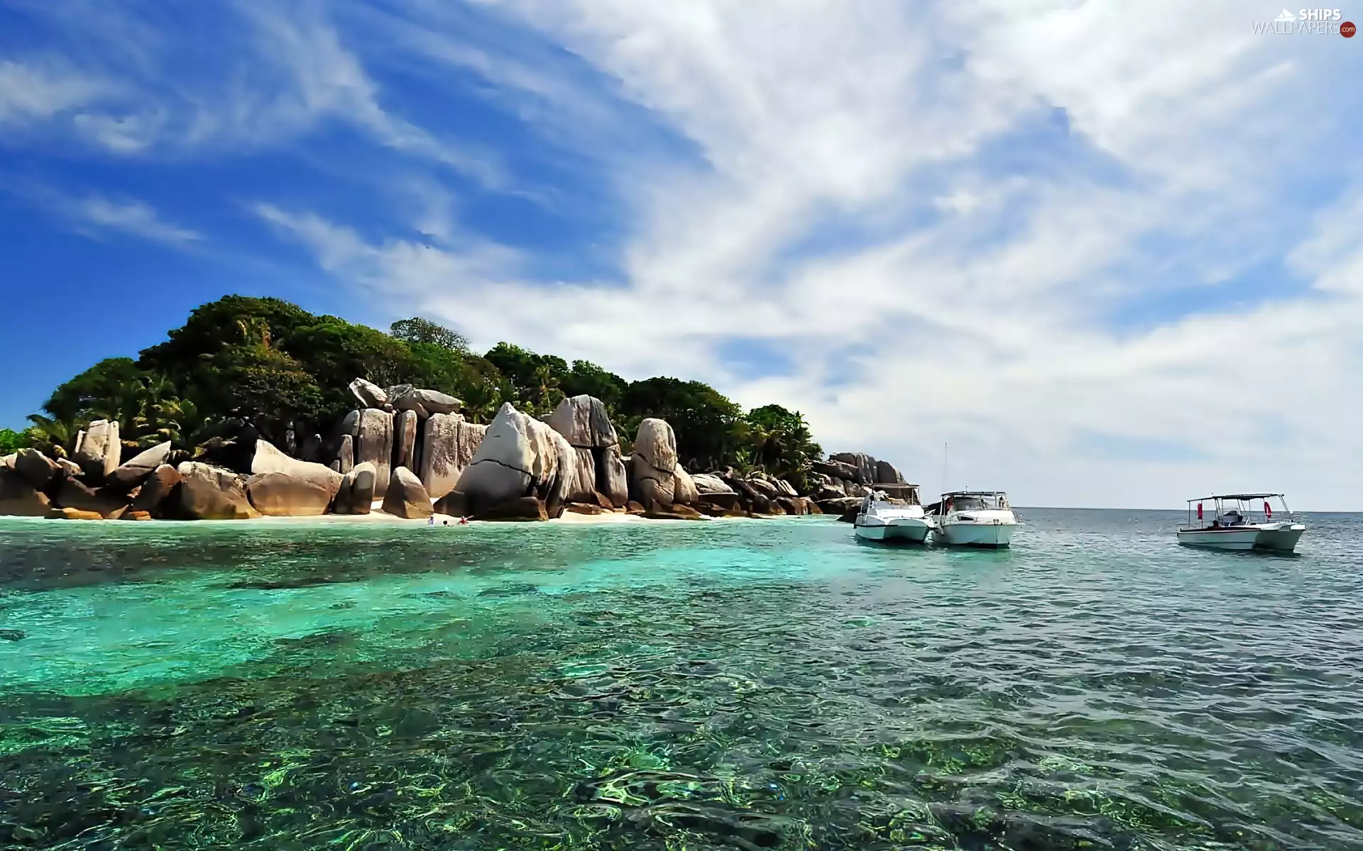 rocks, Yachts, sea, Island, chambers