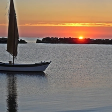 Italy, Great Sunsets, Boat, sea