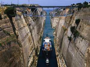 canal, Container, vessels, bridge