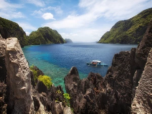 rocks, sea, Palawan, Mountains, Boat, El Nido, Philippines