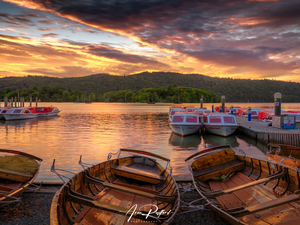 Harbour, motorboat, Cumbria, boats, Lake Windermere, Great Sunsets, England