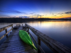 Kayak, lake, Platform