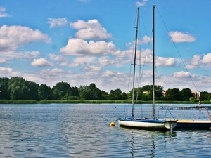 Platform, lake, Yacht