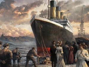 People, port, Ship, Titanic, graphics