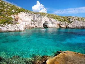 Caves, Motor boat, Zakynthos, Porto Limnionas, Greece