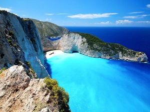 Beach Navagio, Greece, rocks, sea, wreck, Zaynthos