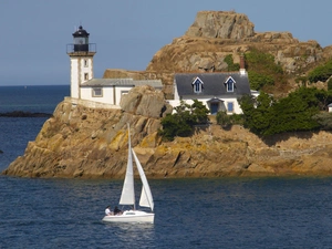 rocks, Yacht, maritime, Coast, Lighthouse