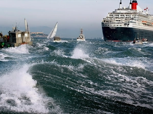 sea, Queen Mary 2, rough