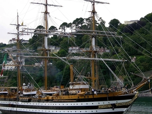 sailing vessel, landscape