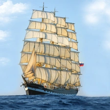 sailing vessel, sea