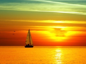 Great Sunsets, Yacht, sea