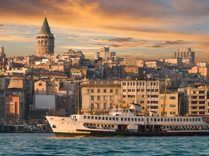 River, Ship, Istanbul, Town, Turkey