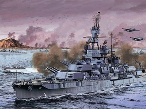 Military truck, sea, Ship