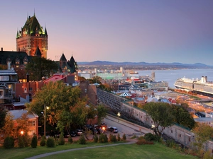 vessels, Quebec, town, Canada, panorama, port