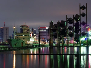 Tokio, night, Ship, Town