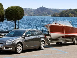 Opel Insignia, bath-tub, lake, Trailer