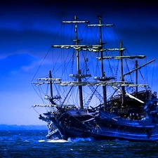 sea, sailing vessel