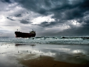 Waves, Ship, shallow